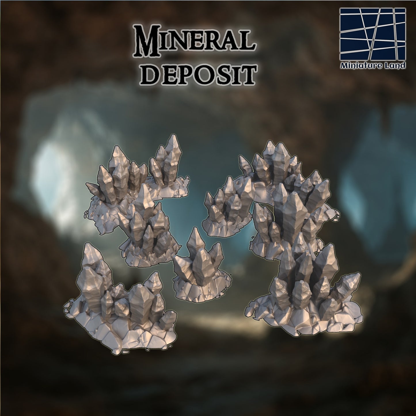 Mineral Deposit Crystal Cave DND Terrain Set 28mm