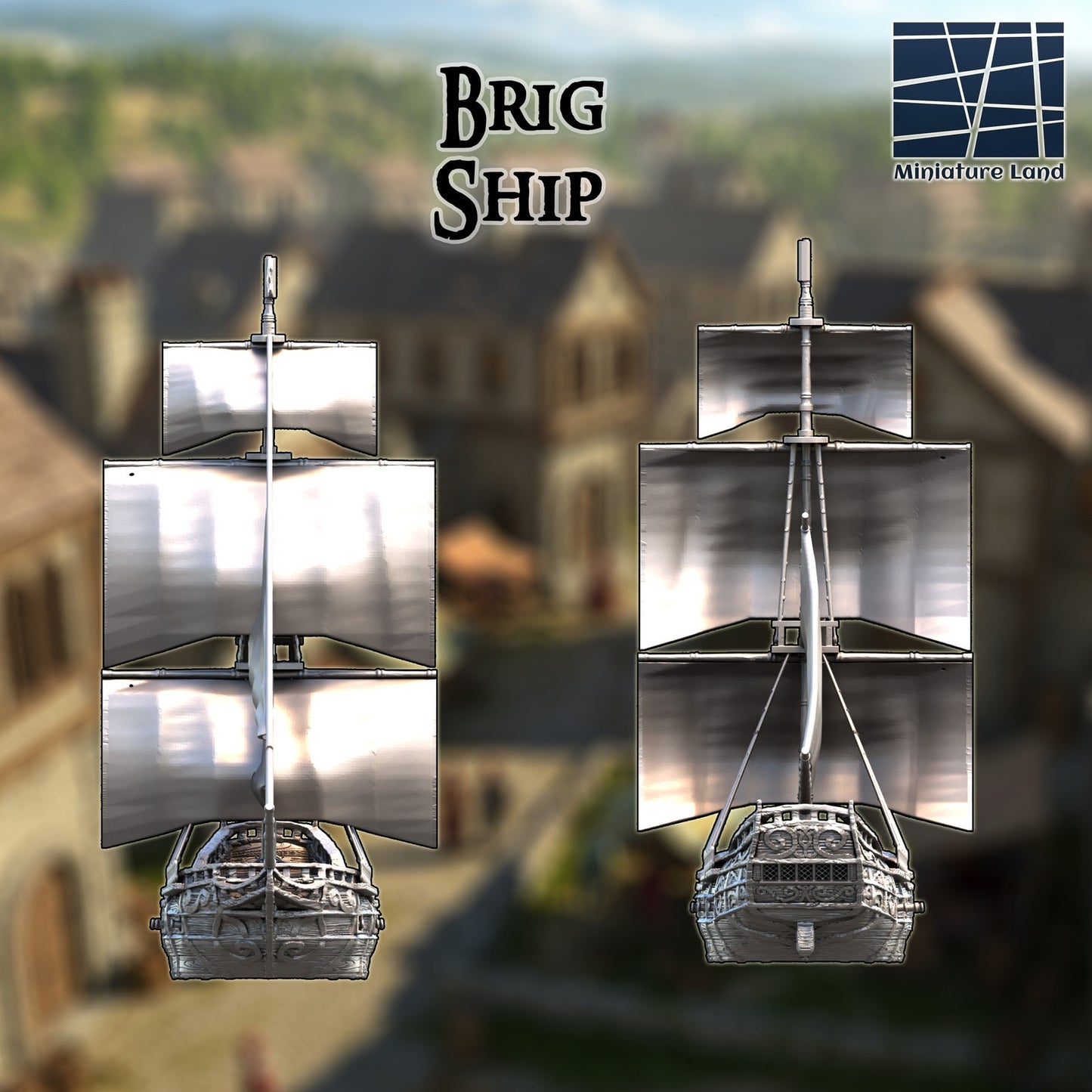 Brig Ship DnD Terrain Miniature Pirate Ship