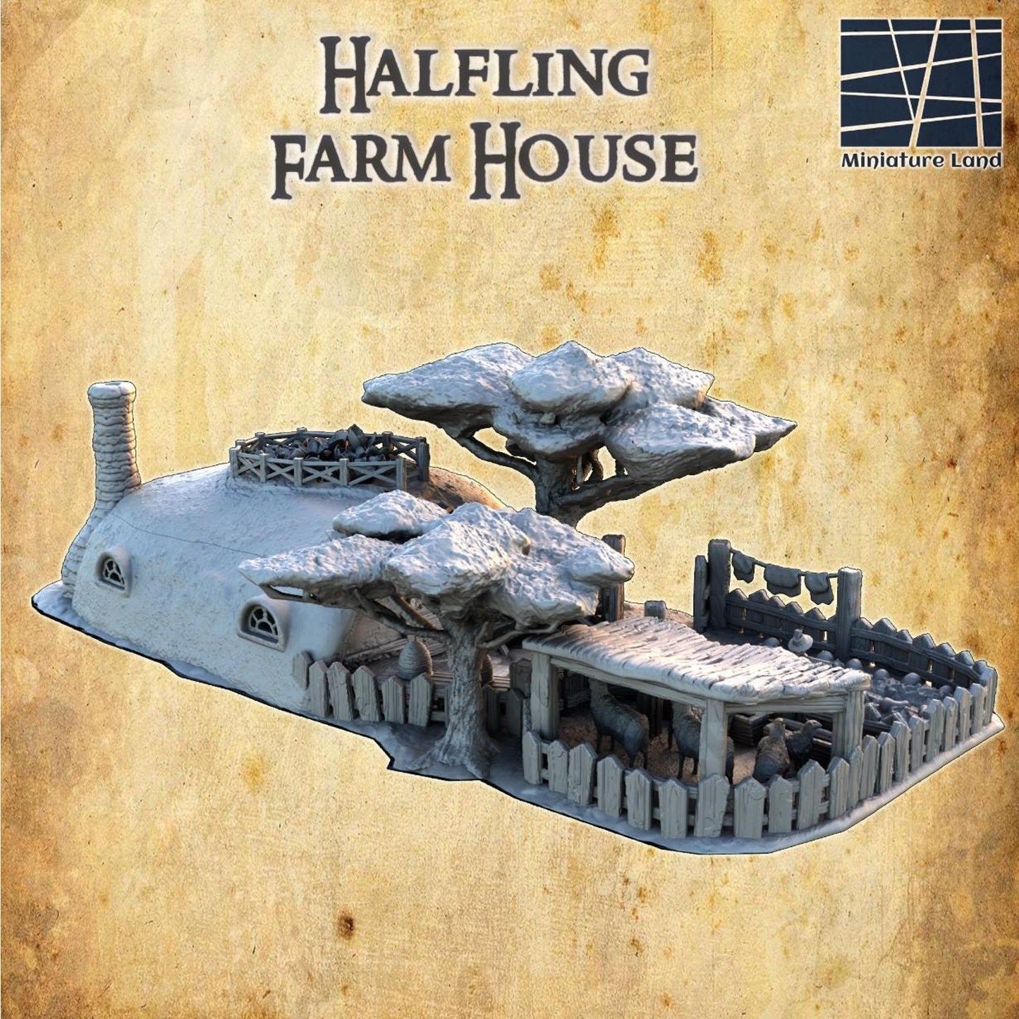 Halfling Farmhouse 28mm Tabletop Terrain
