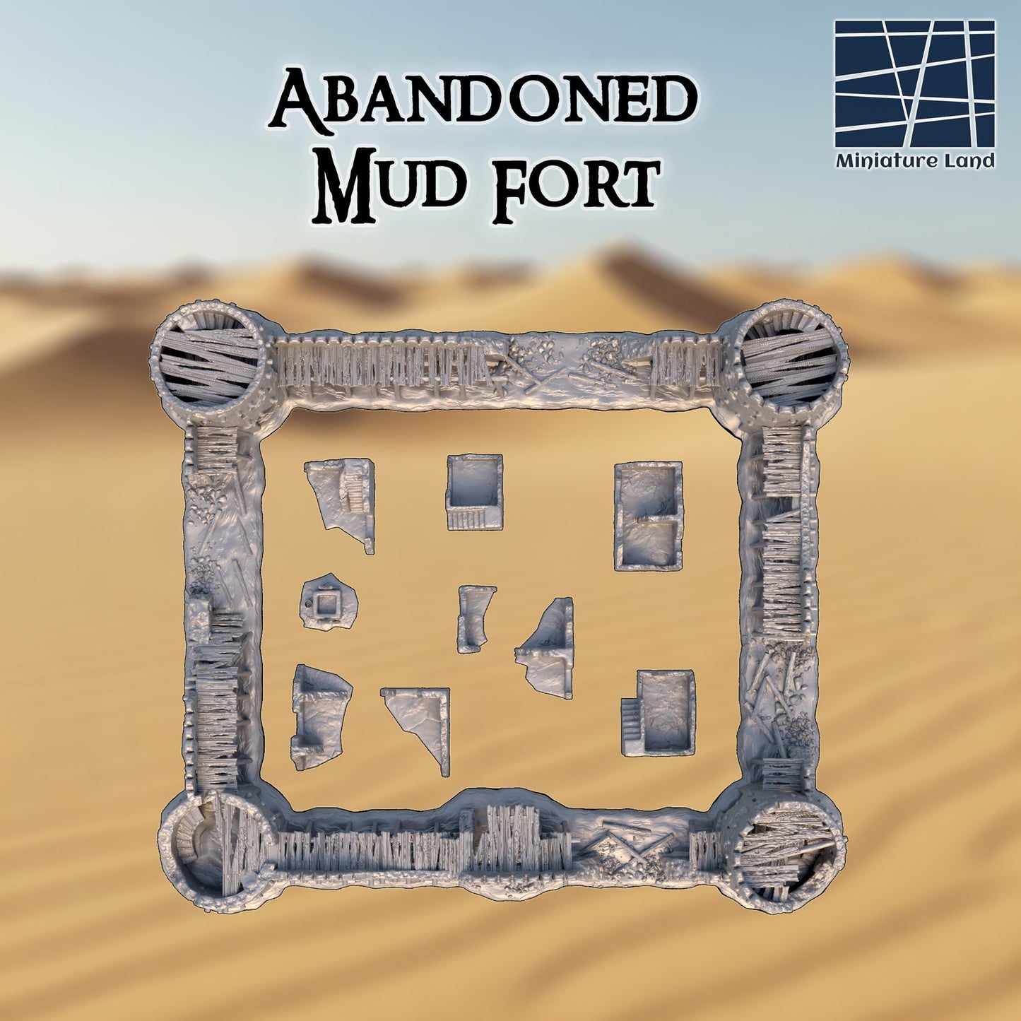 Abandoned Mud Fort Desert DND, Wargames Terrain