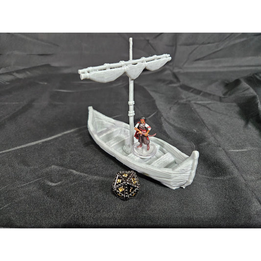 D&D Terrain Medieval Fishing Boat Tabletop Scenery