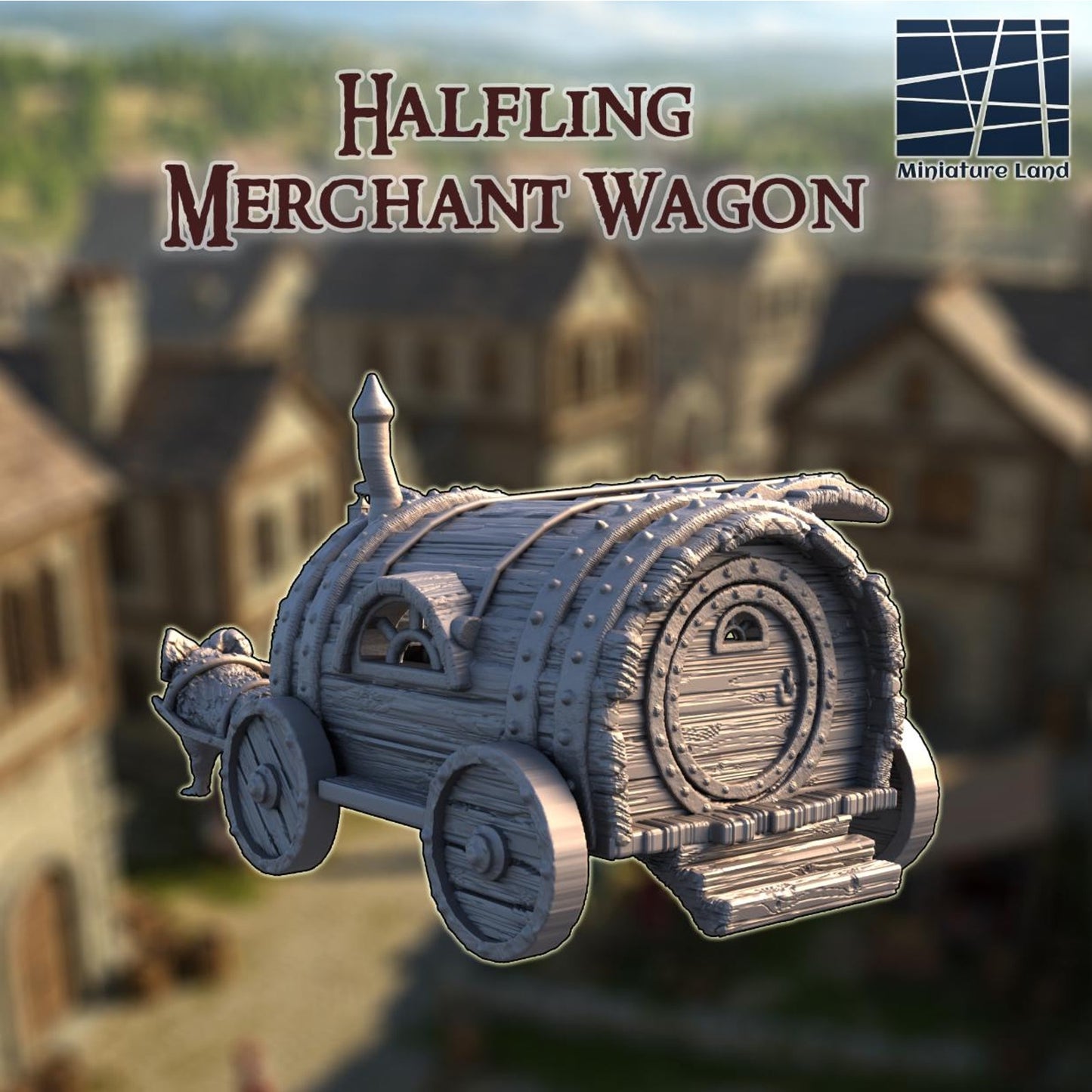 Halfling Merchant Wagon DND Tabletop Terrain