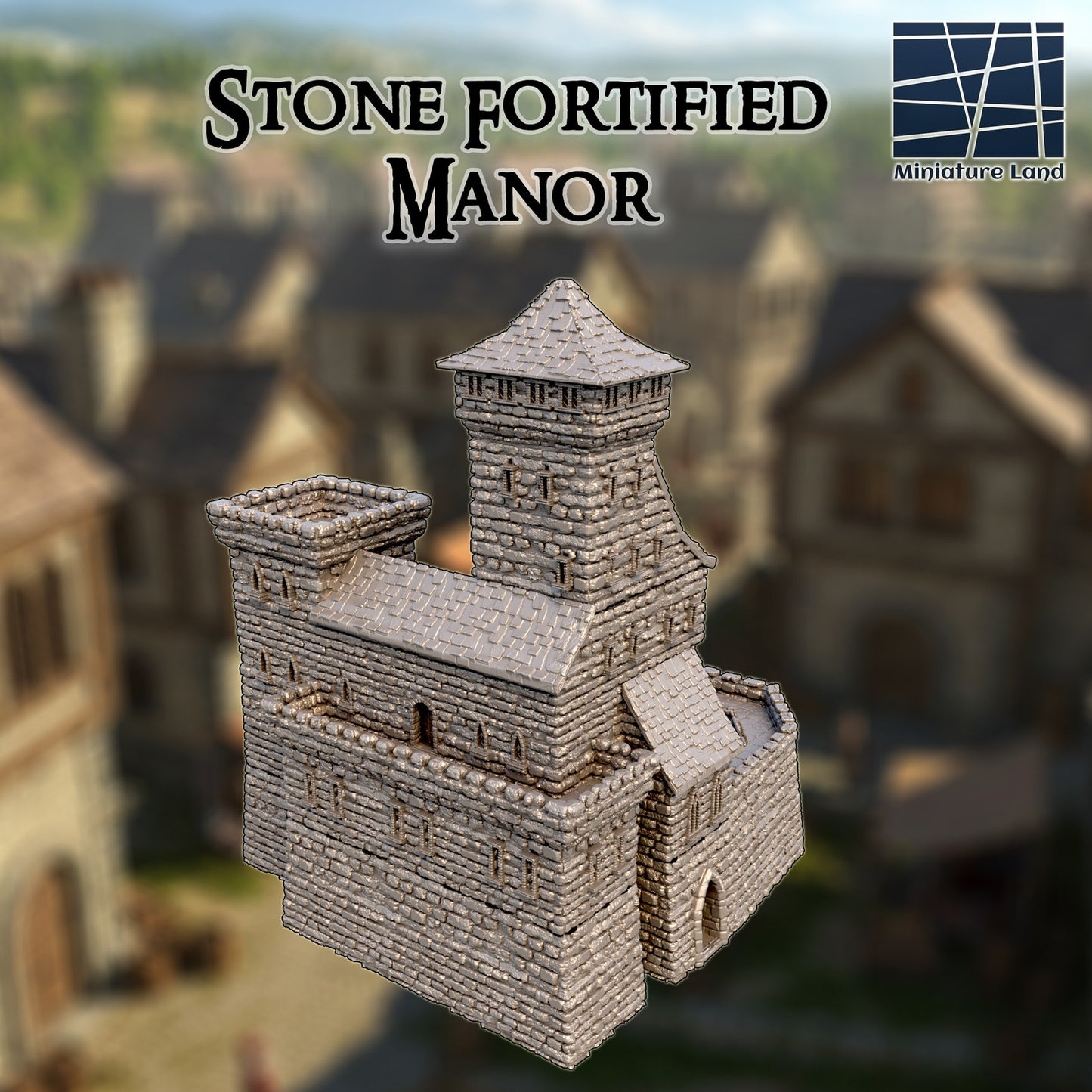 Stone Fortified Manor Medieval Castle DND Terrain 28mm