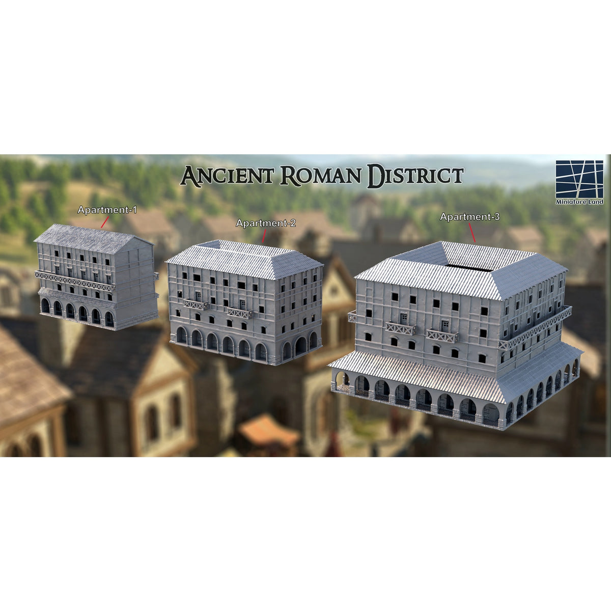 Roman City District DND, Wargames Tabletop Terrain