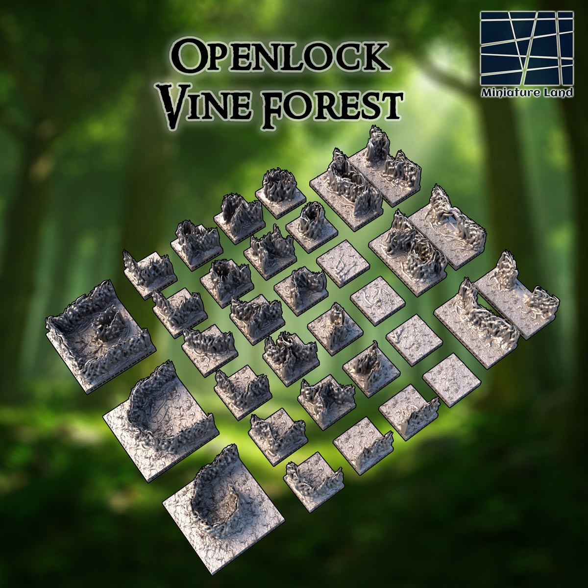 Vine Forest Open Lock DND, Wargames Tabletop Terrain
