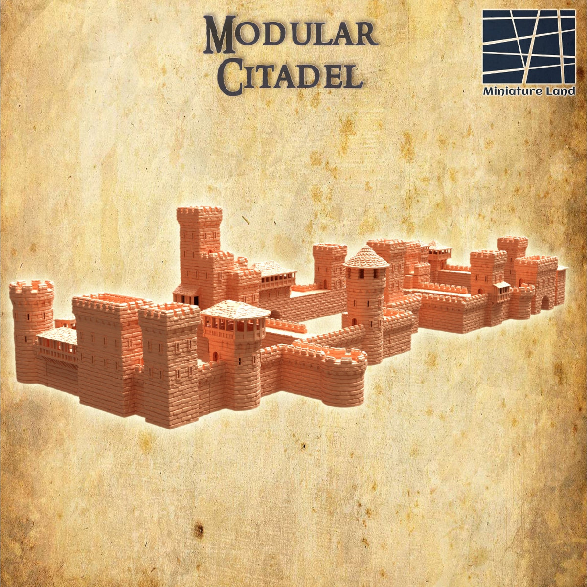 Medieval Modular Castle DND, Wargames Tabletop Terrain