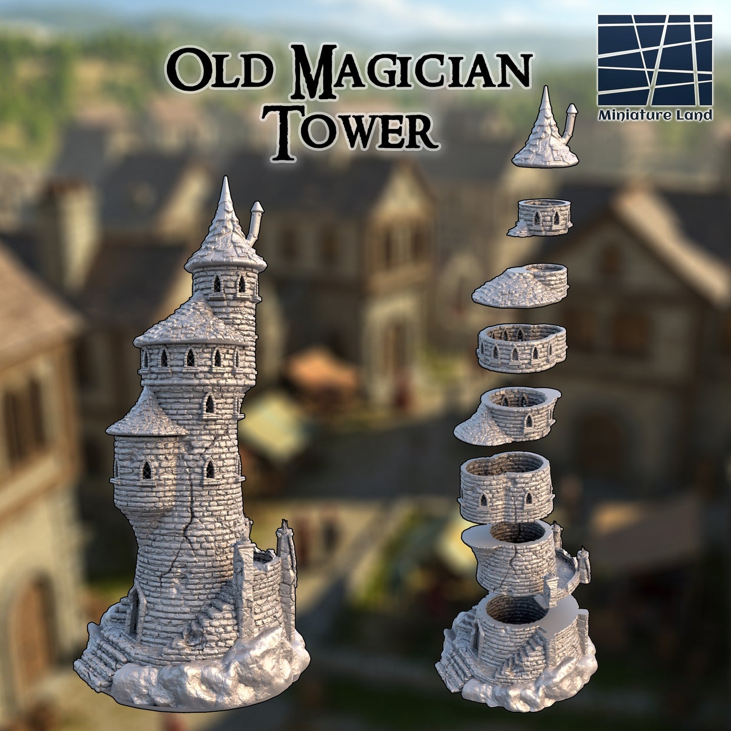 Old Wizard Tower DND, Wargames Tabletop Terrain