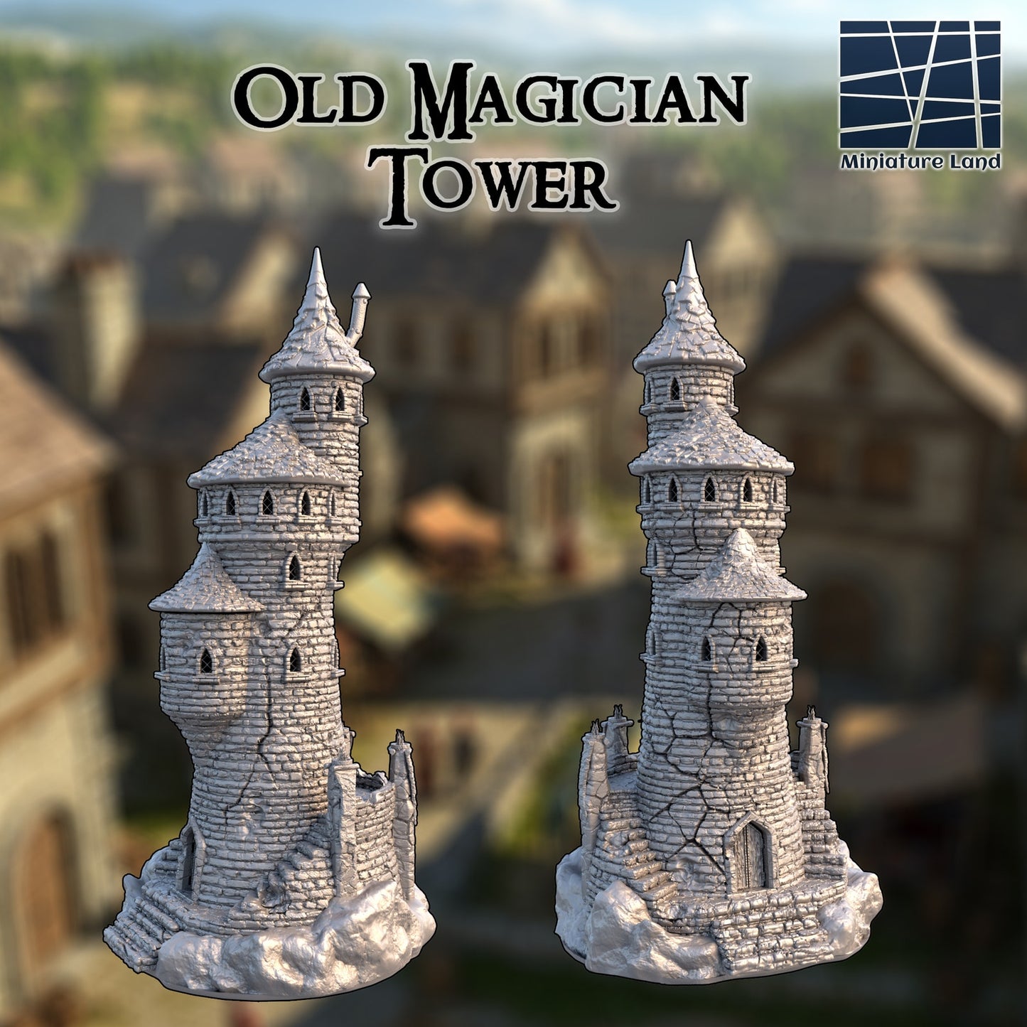 Old Wizard Tower DND, Wargames Tabletop Terrain