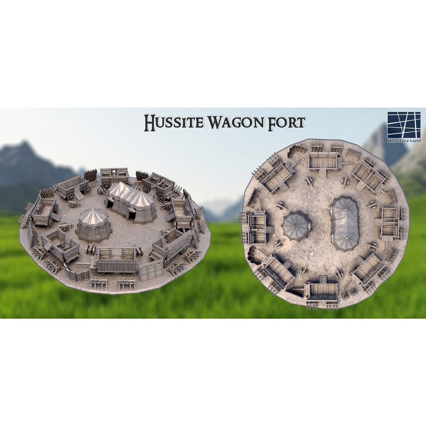 Hussite Wagon Fort Medieval Encampment DND Terrain 28mm