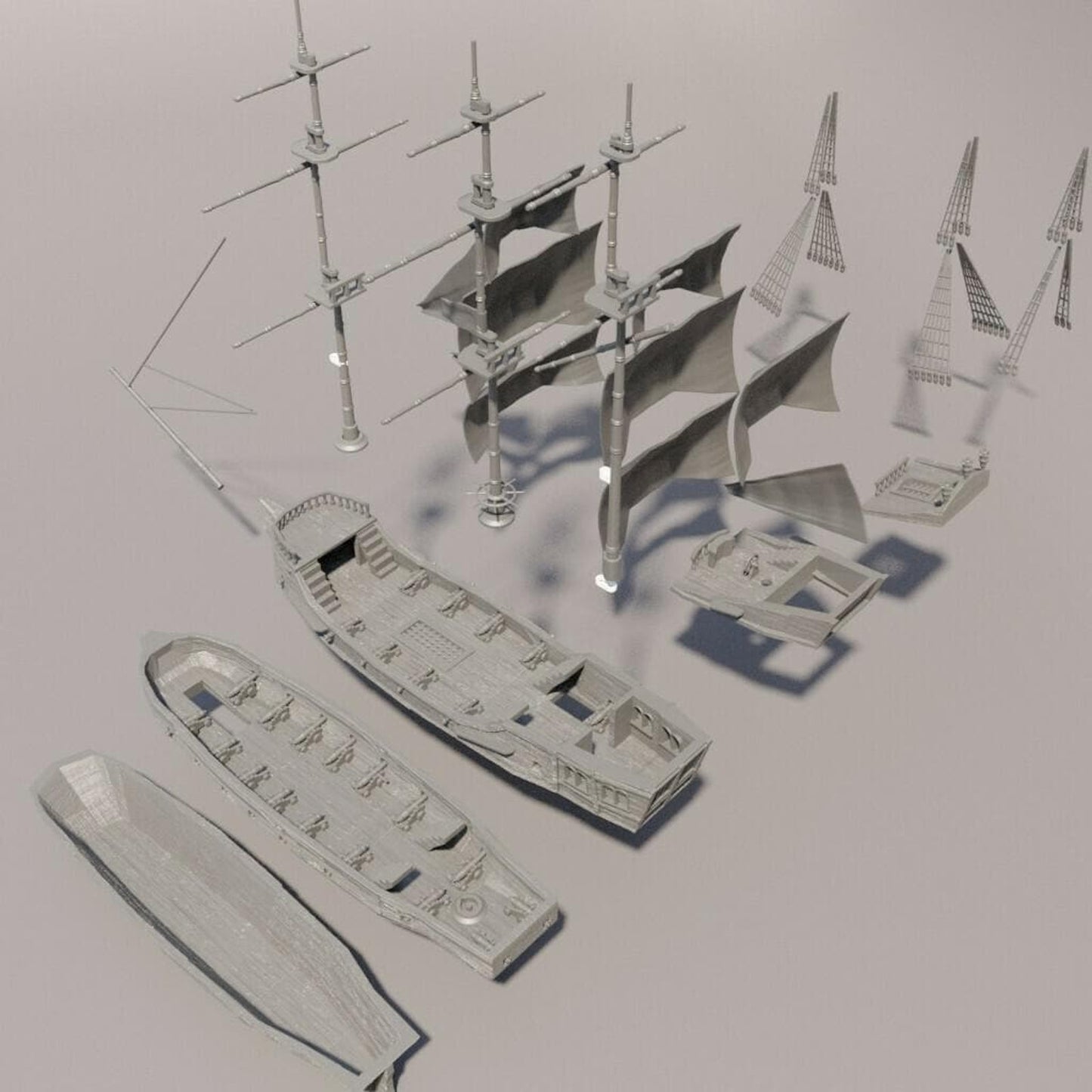 Modular Galley Ship Tabletop Terrain