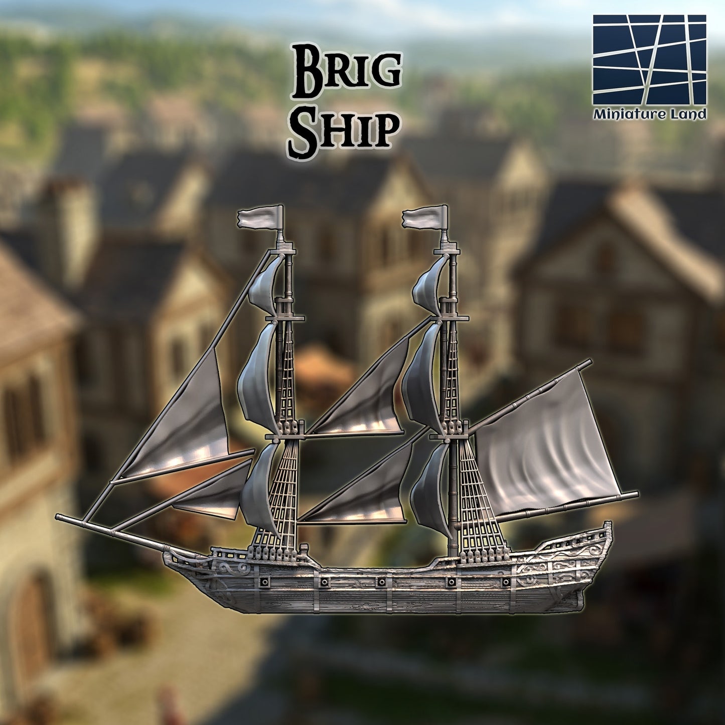 Brig Ship DnD Terrain Miniature Pirate Ship
