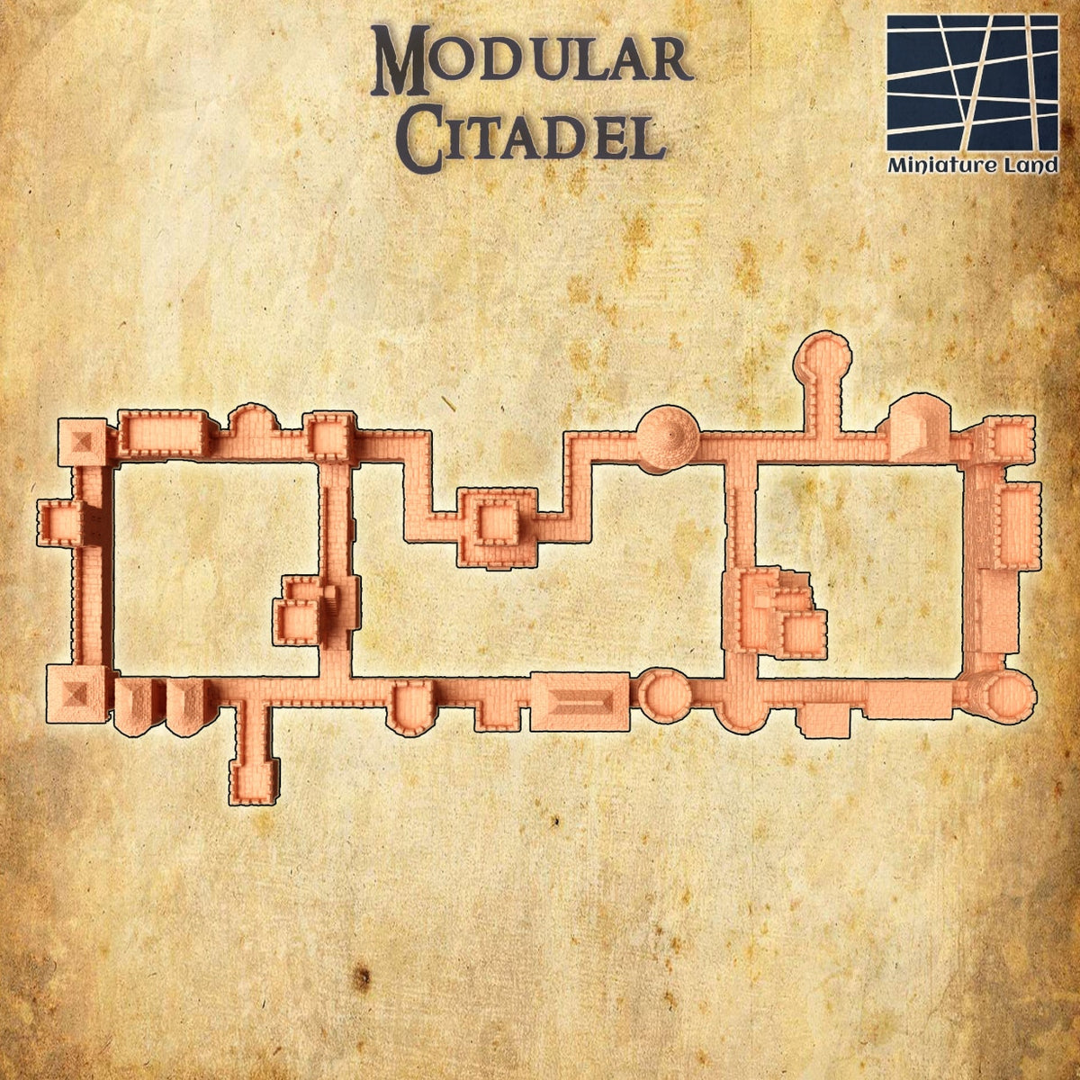 Medieval Modular Castle DND, Wargames Tabletop Terrain