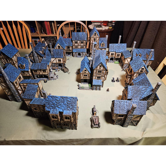 Medieval Town Houses Tabletop Terrain- Terrain Fantasy for D&D, Warhammer 28MM