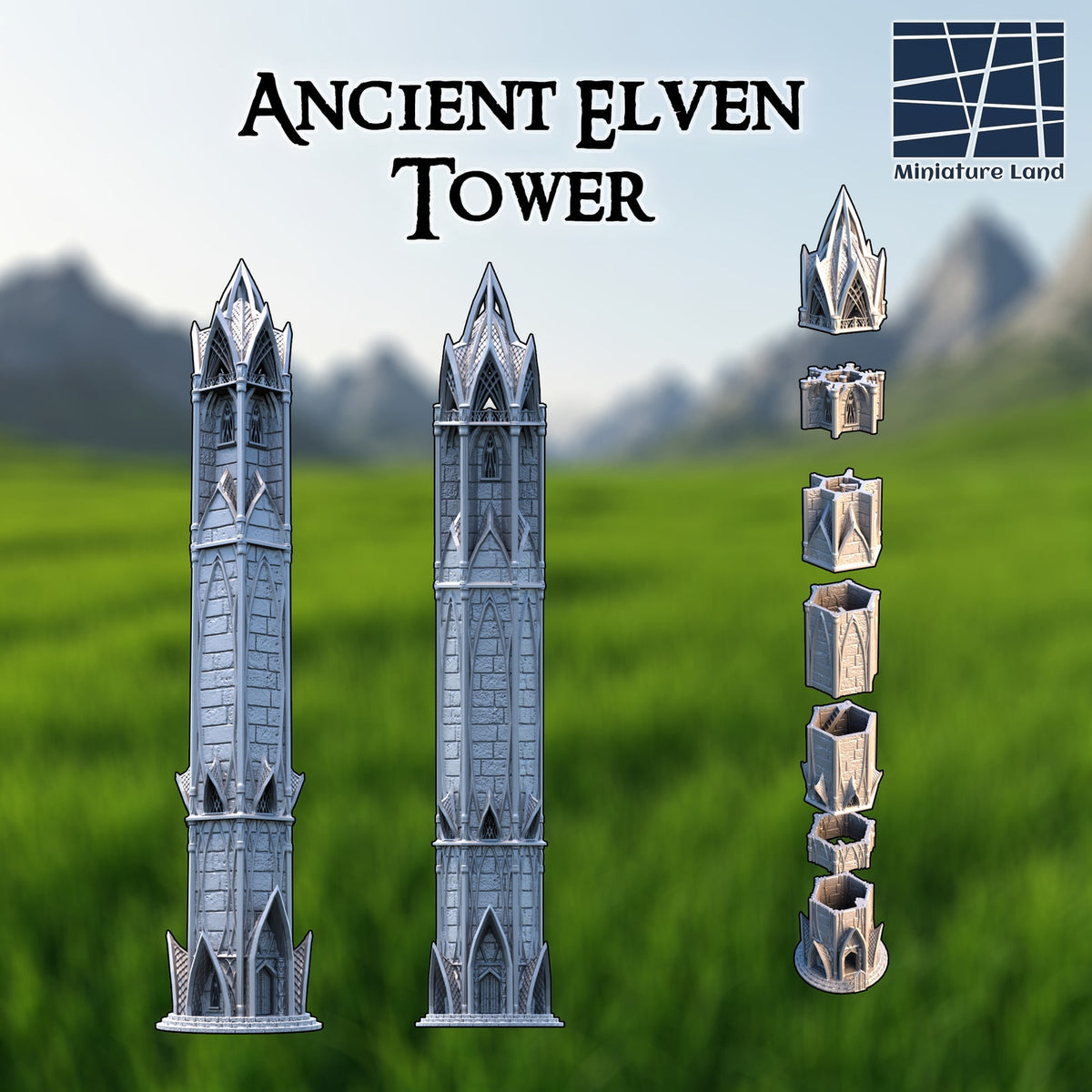 Ancient Elven Tower DND, Wargames Tabletop Terrain
