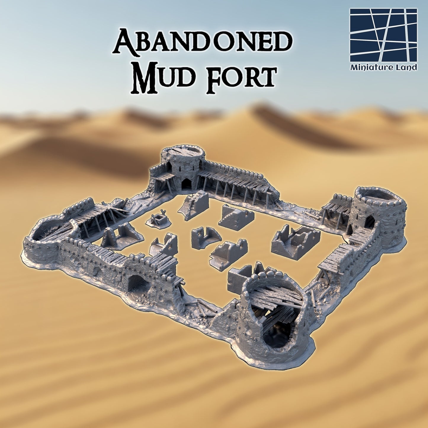 Abandoned Mud Fort Desert DND, Wargames Terrain