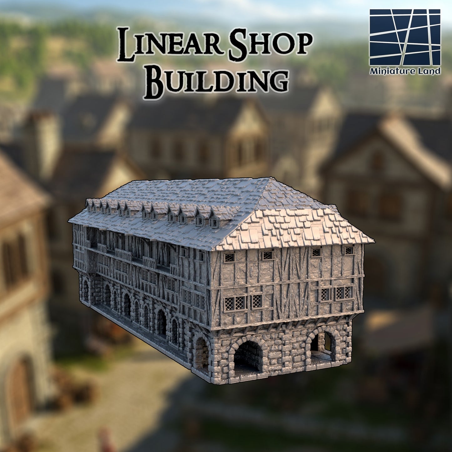 Medieval Linear Shop Building DND Terrain