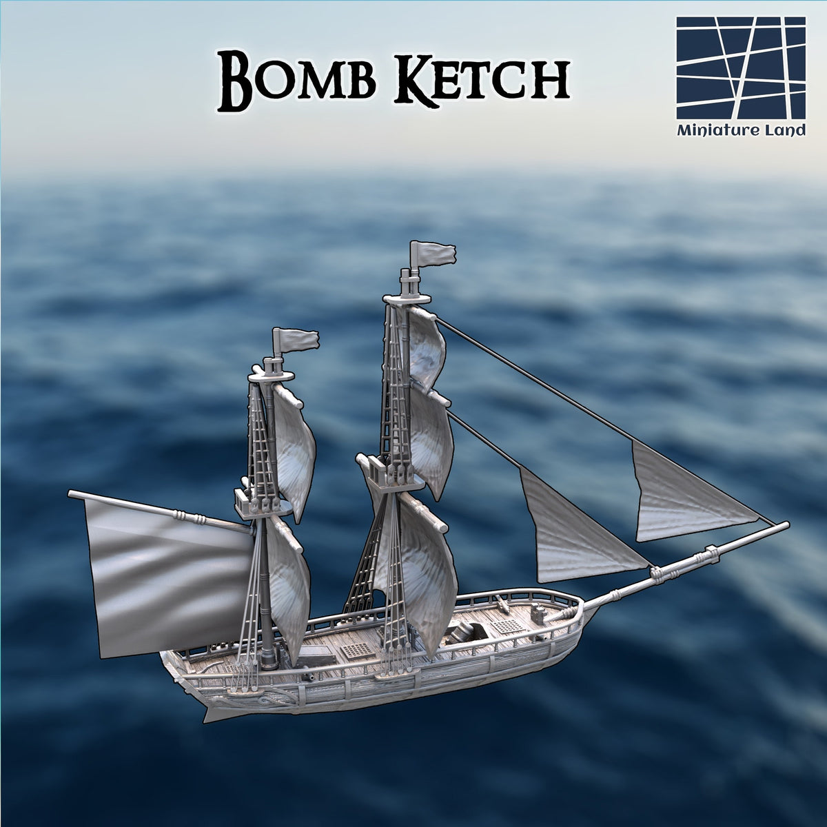 Bomb Ketch Ship DND, Wargames Tabletop Terrain