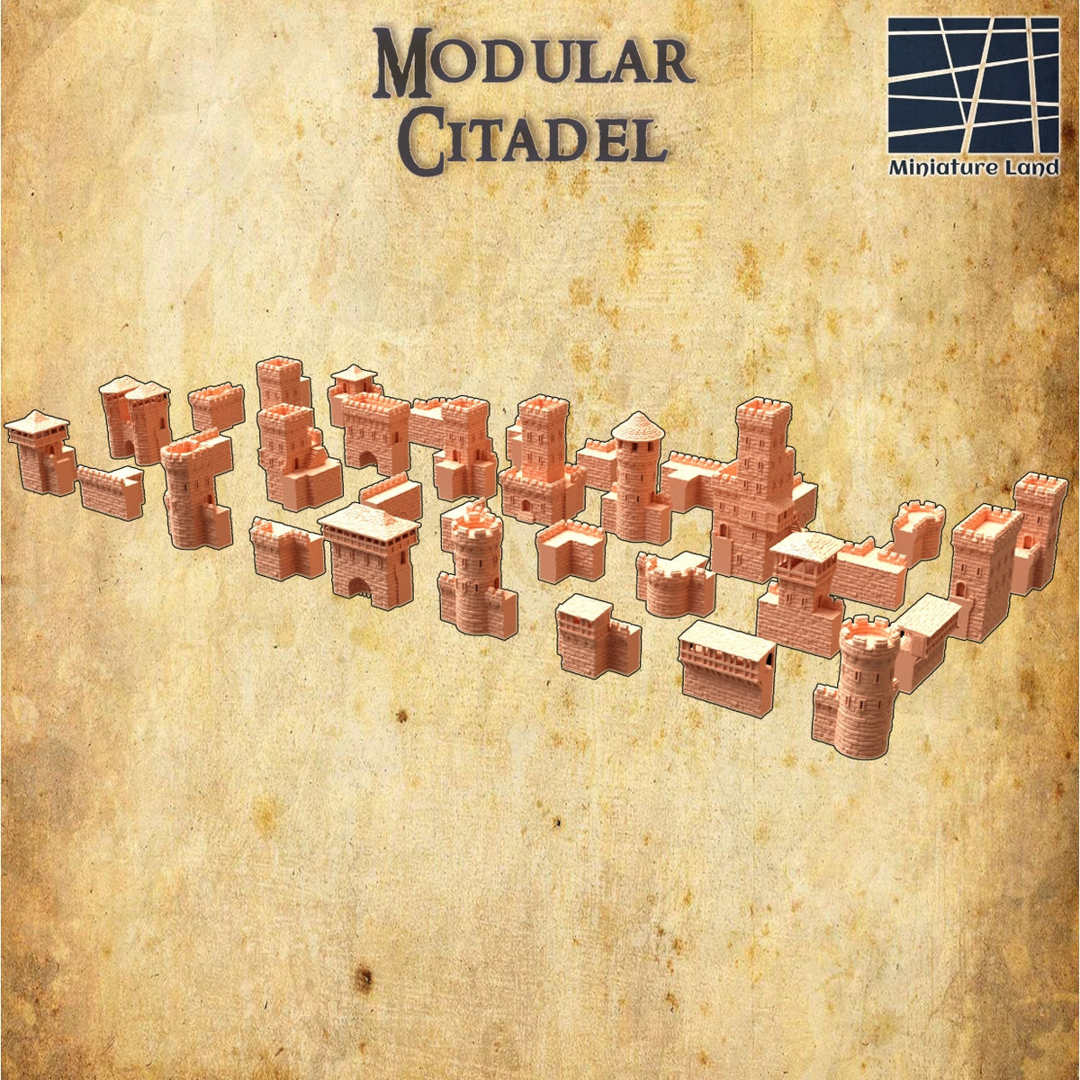 Medieval Modular Castle DND, Wargames Tabletop Terrain