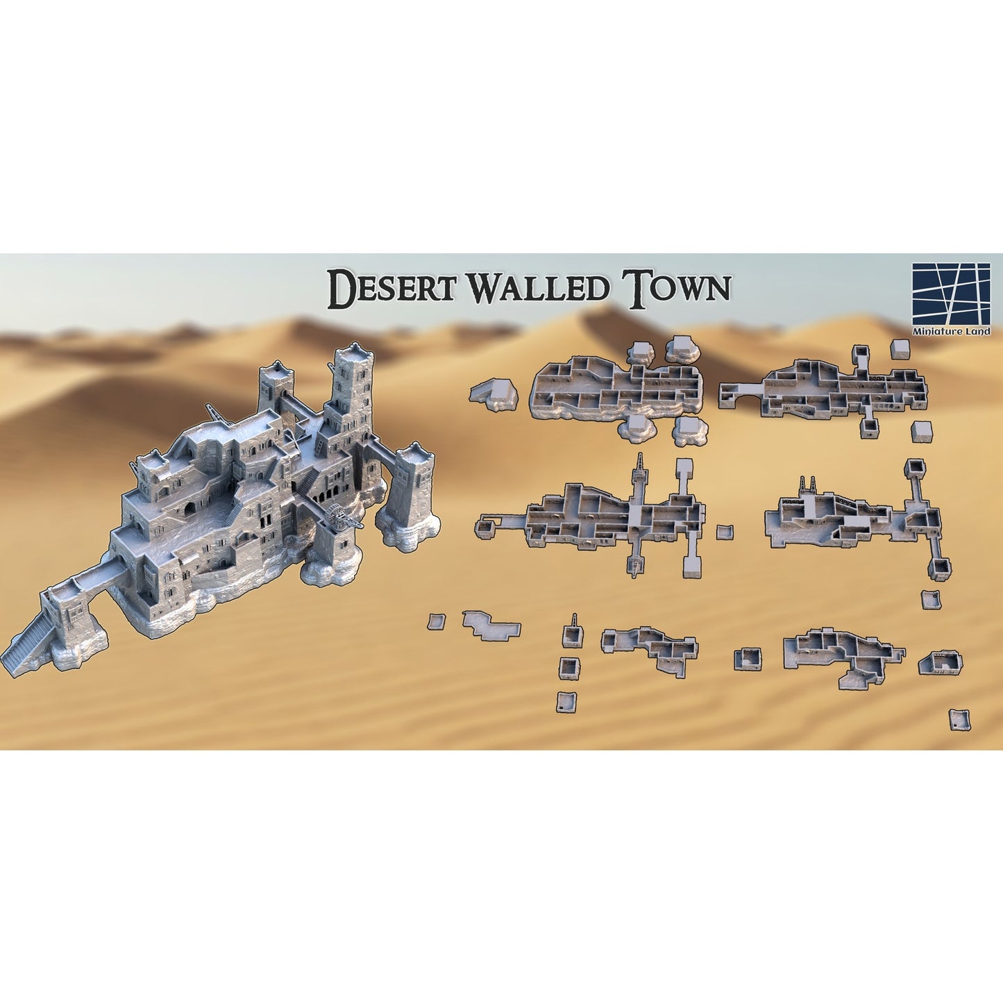 Desert Walled Town DND Terrain 28mm