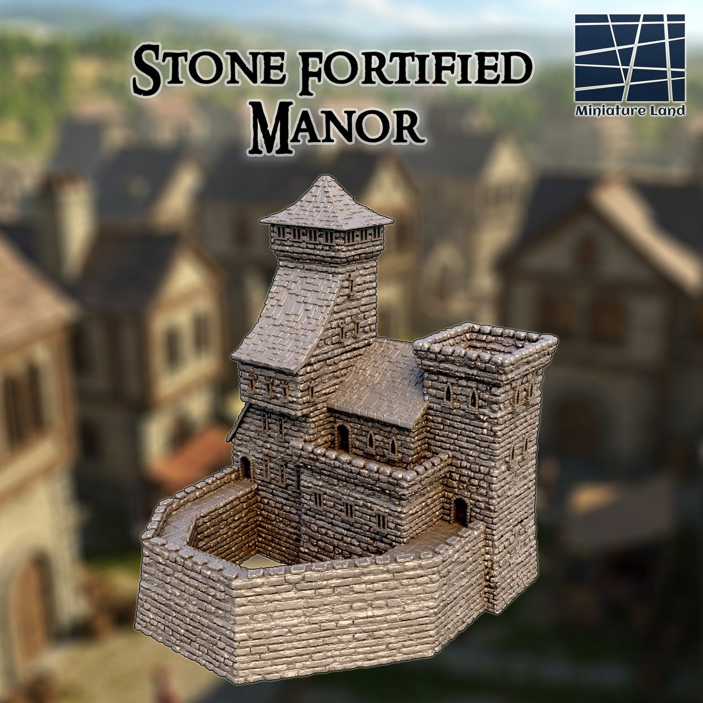Stone Fortified Manor Medieval Castle DND Terrain 28mm
