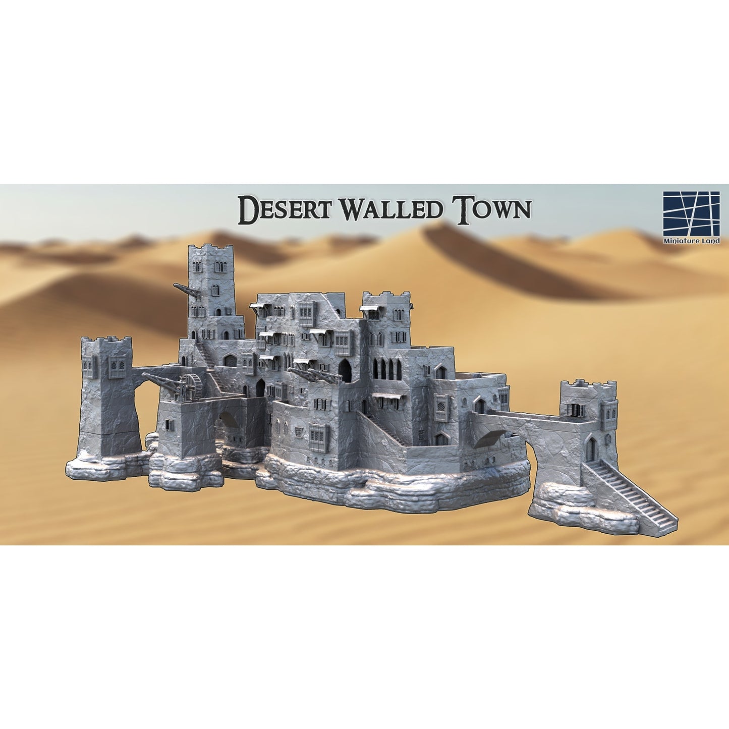 Desert Walled Town DND Terrain 28mm