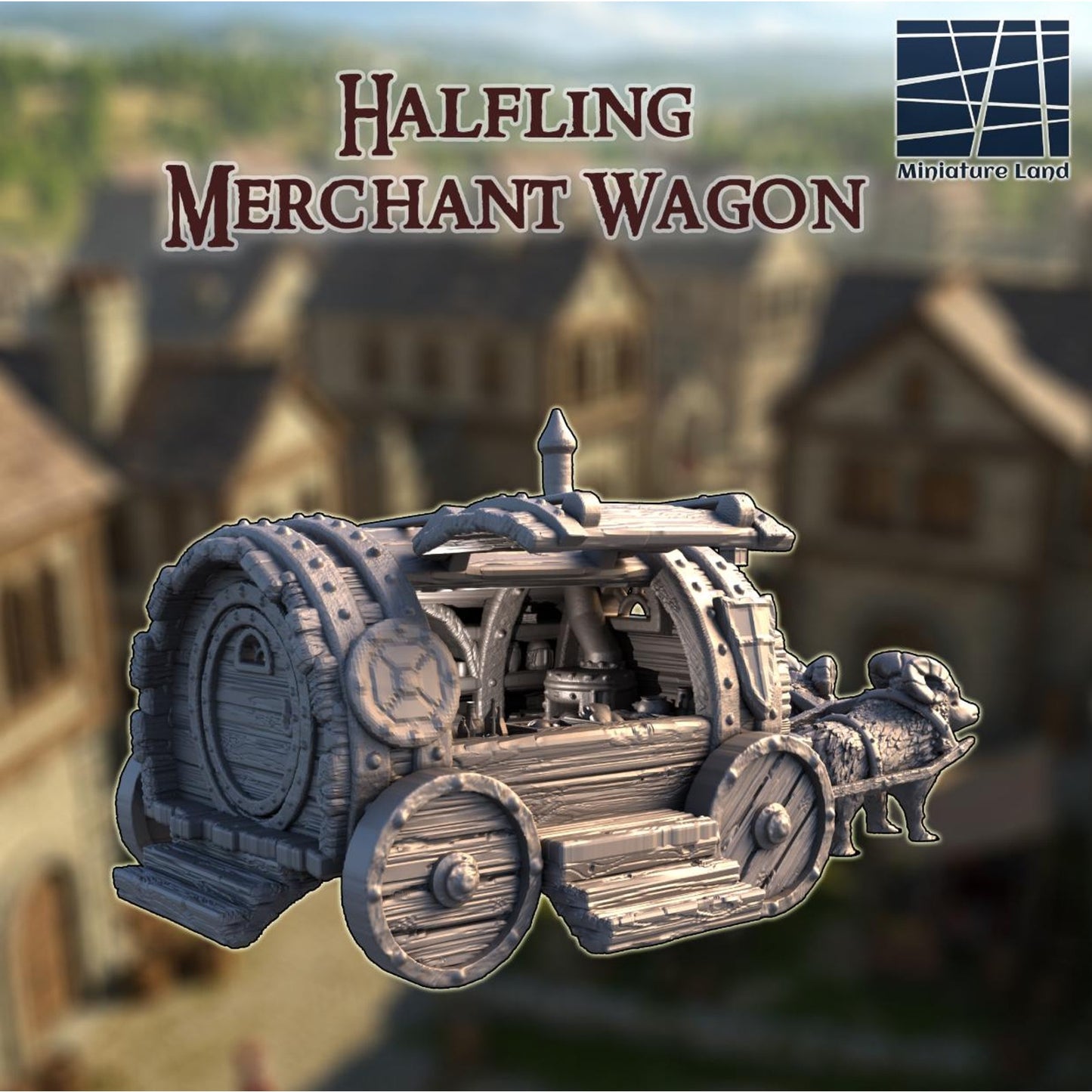 Halfling Merchant Wagon DND Tabletop Terrain