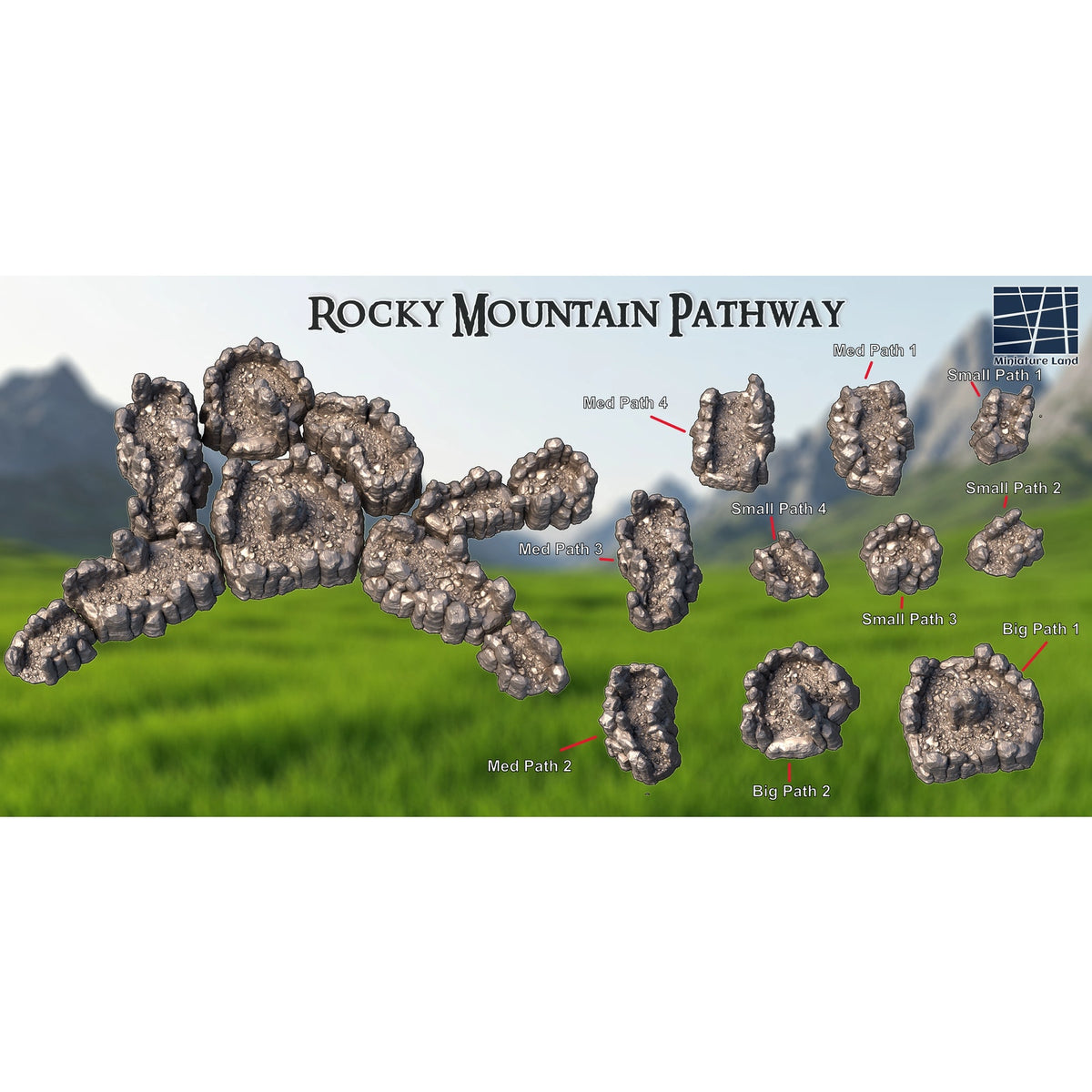 Rocky Mountain Pathway DND Tabletop Terrain