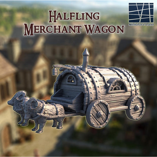 Halfling Merchant Wagon DND Tabletop Terrain