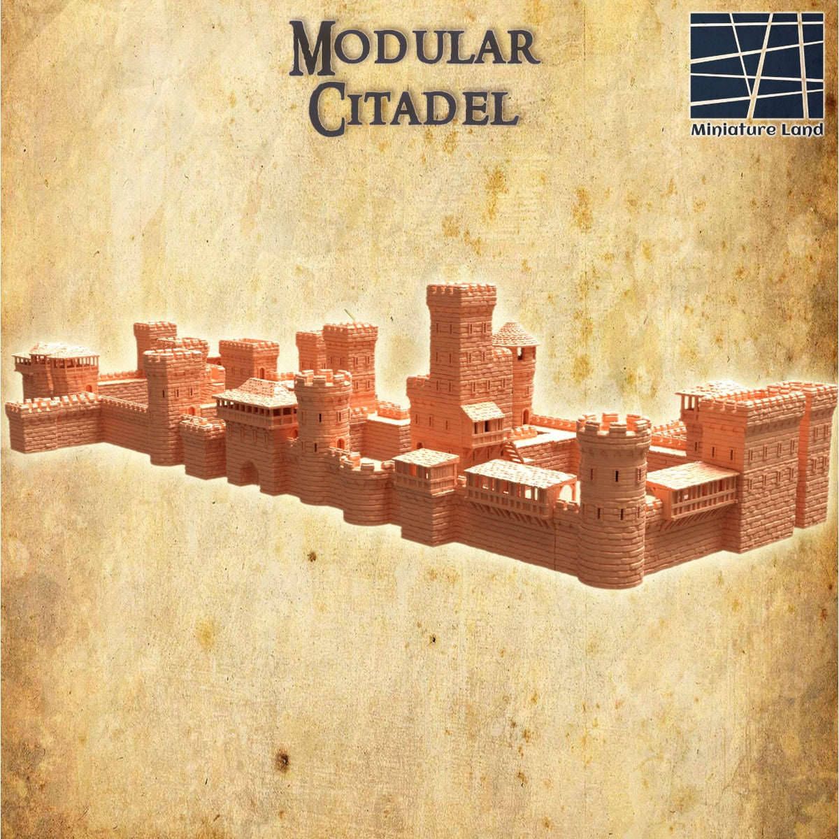 Medieval Modular Castle DND, Wargames Tabletop Terrain