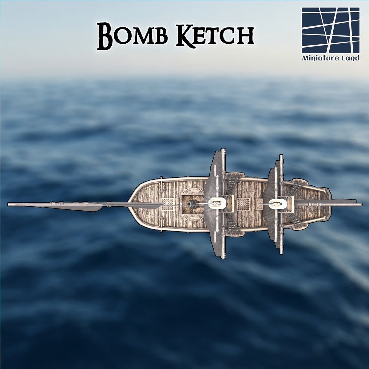 Bomb Ketch Ship DND, Wargames Tabletop Terrain