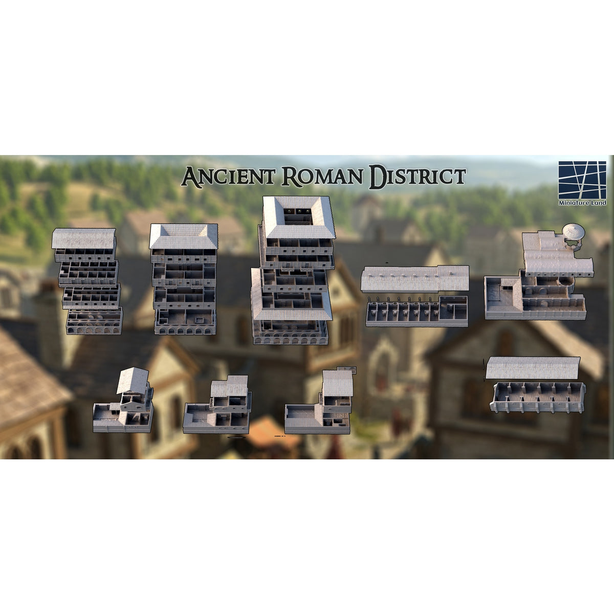 Roman City District DND, Wargames Tabletop Terrain