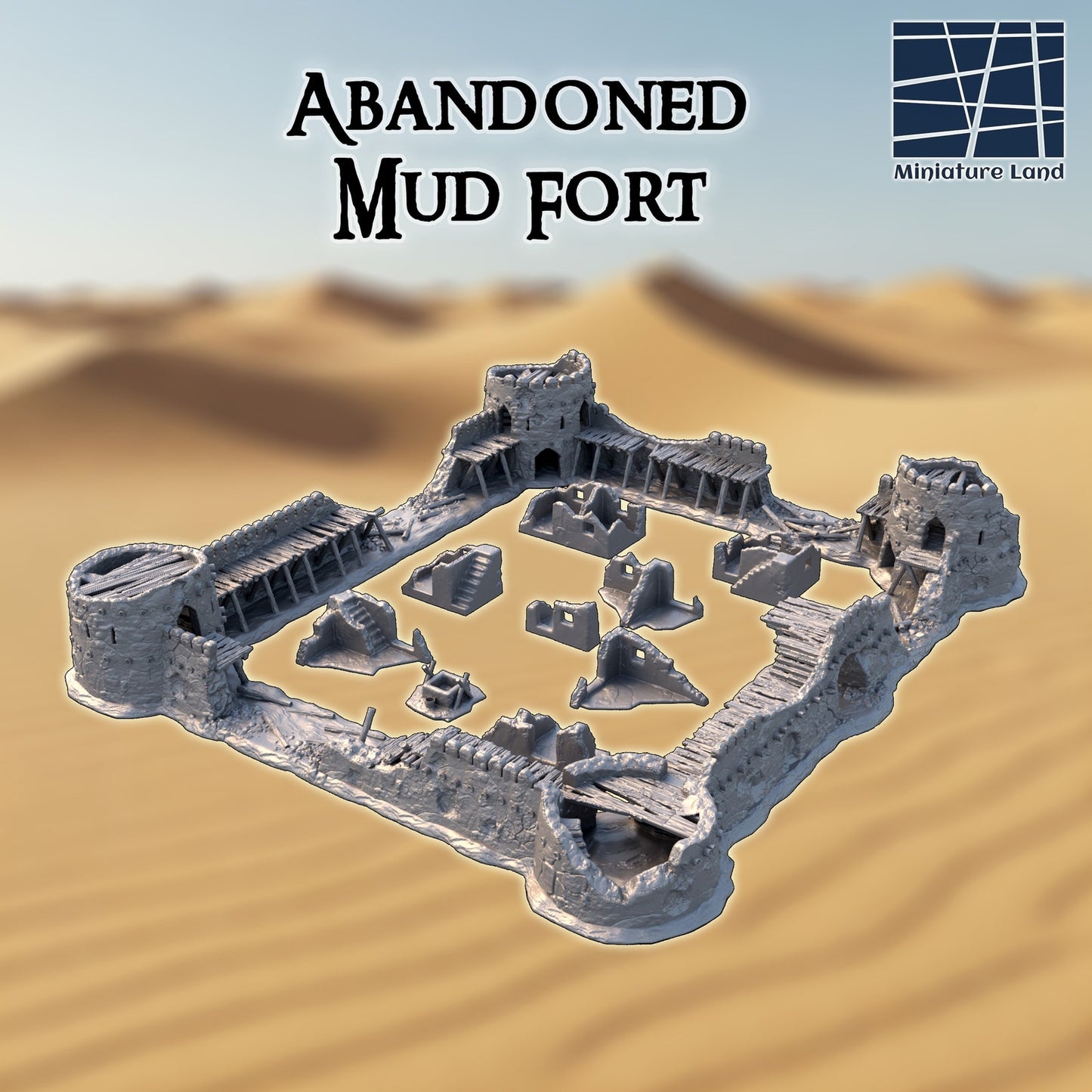 Abandoned Mud Fort Desert DND, Wargames Terrain