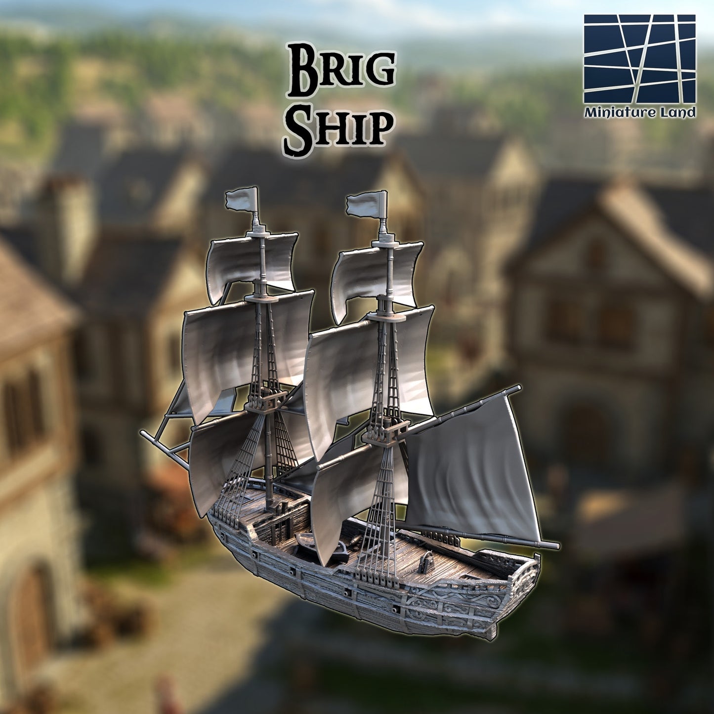 Brig Ship DnD Terrain Miniature Pirate Ship