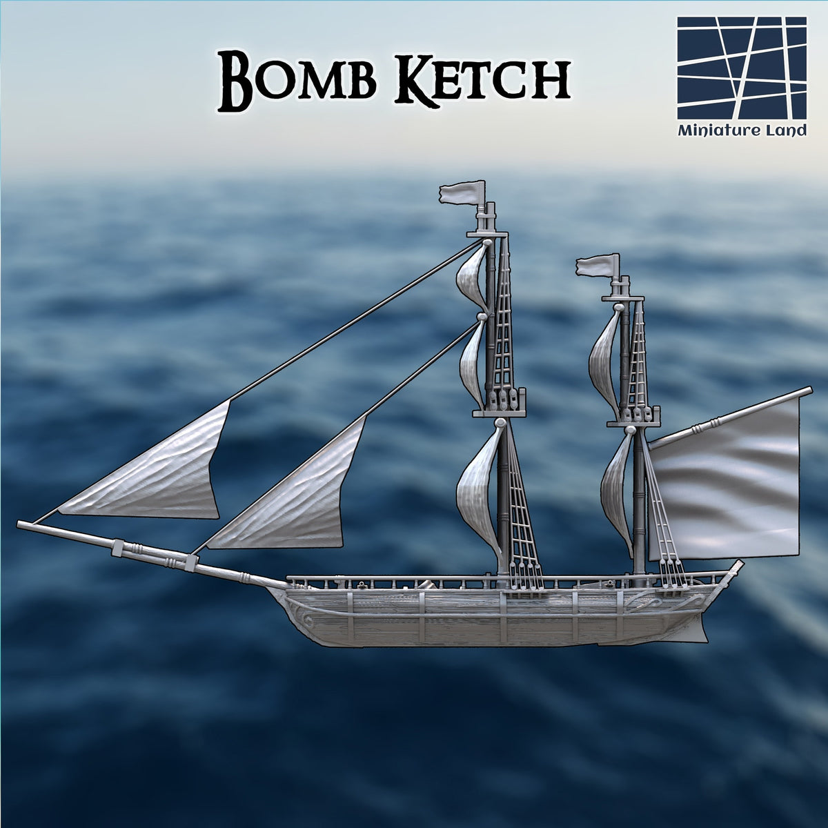 Bomb Ketch Ship DND, Wargames Tabletop Terrain