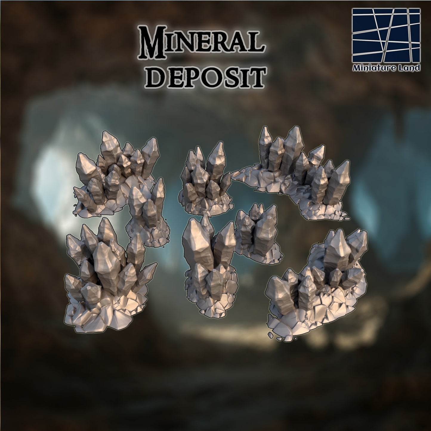 Mineral Deposit Crystal Cave DND Terrain Set 28mm