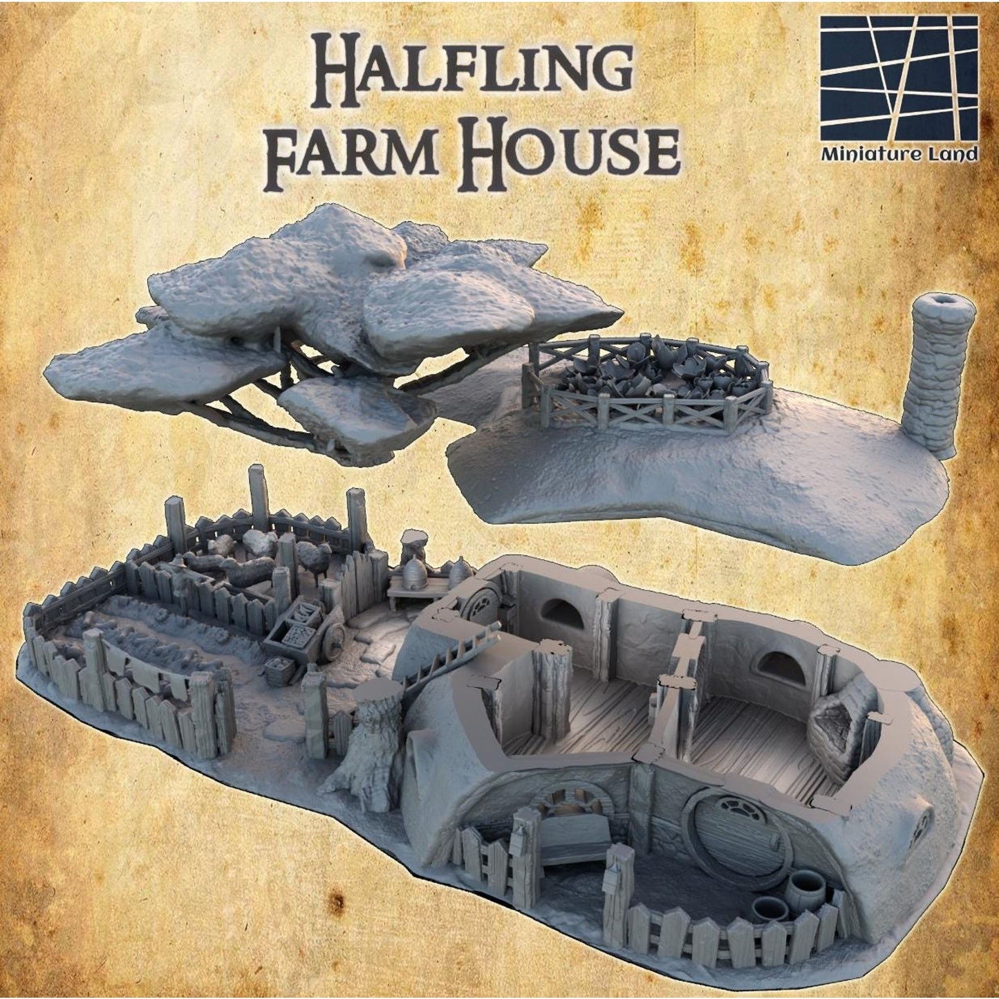 Halfling Farmhouse 28mm Tabletop Terrain