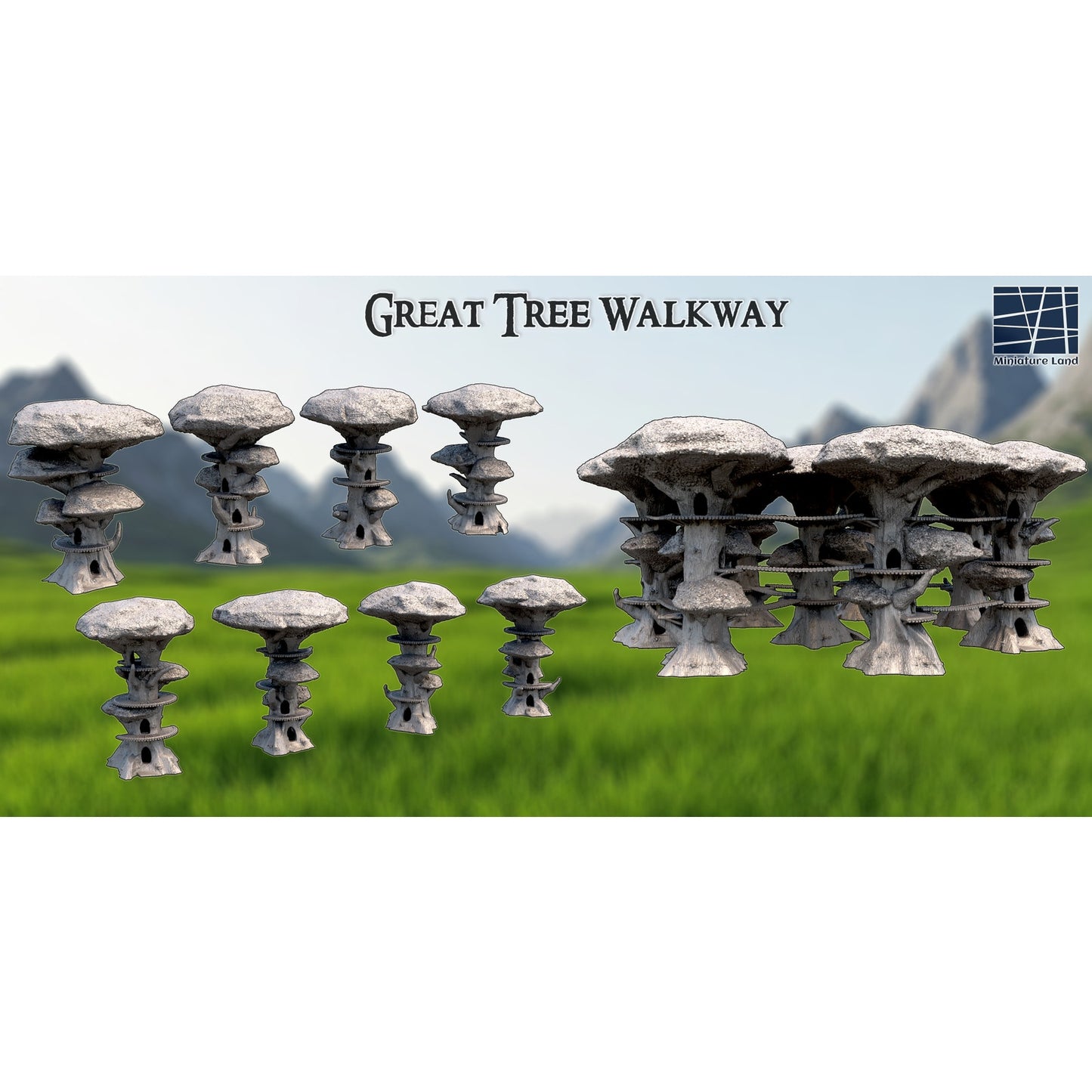 Great Tree Walkway Fantasy DND Terrain 28mm