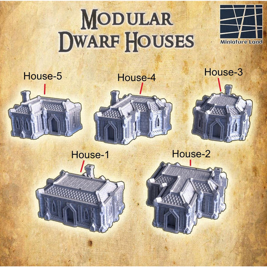 Modular Dwarven Houses Tabletop Terrain 28mm
