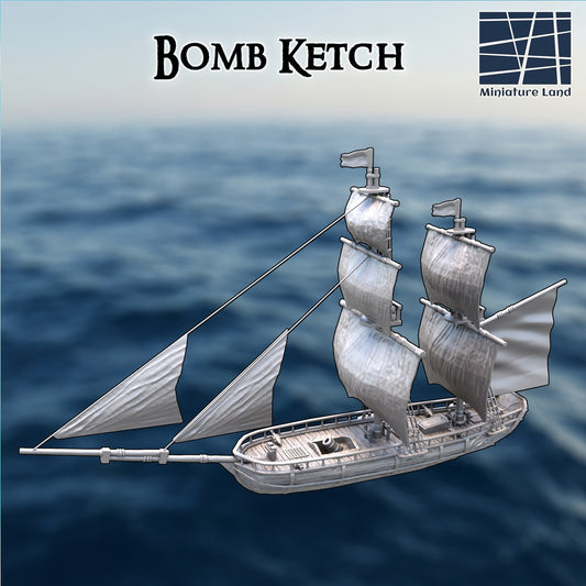 Bomb Ketch Ship DND, Wargames Tabletop Terrain