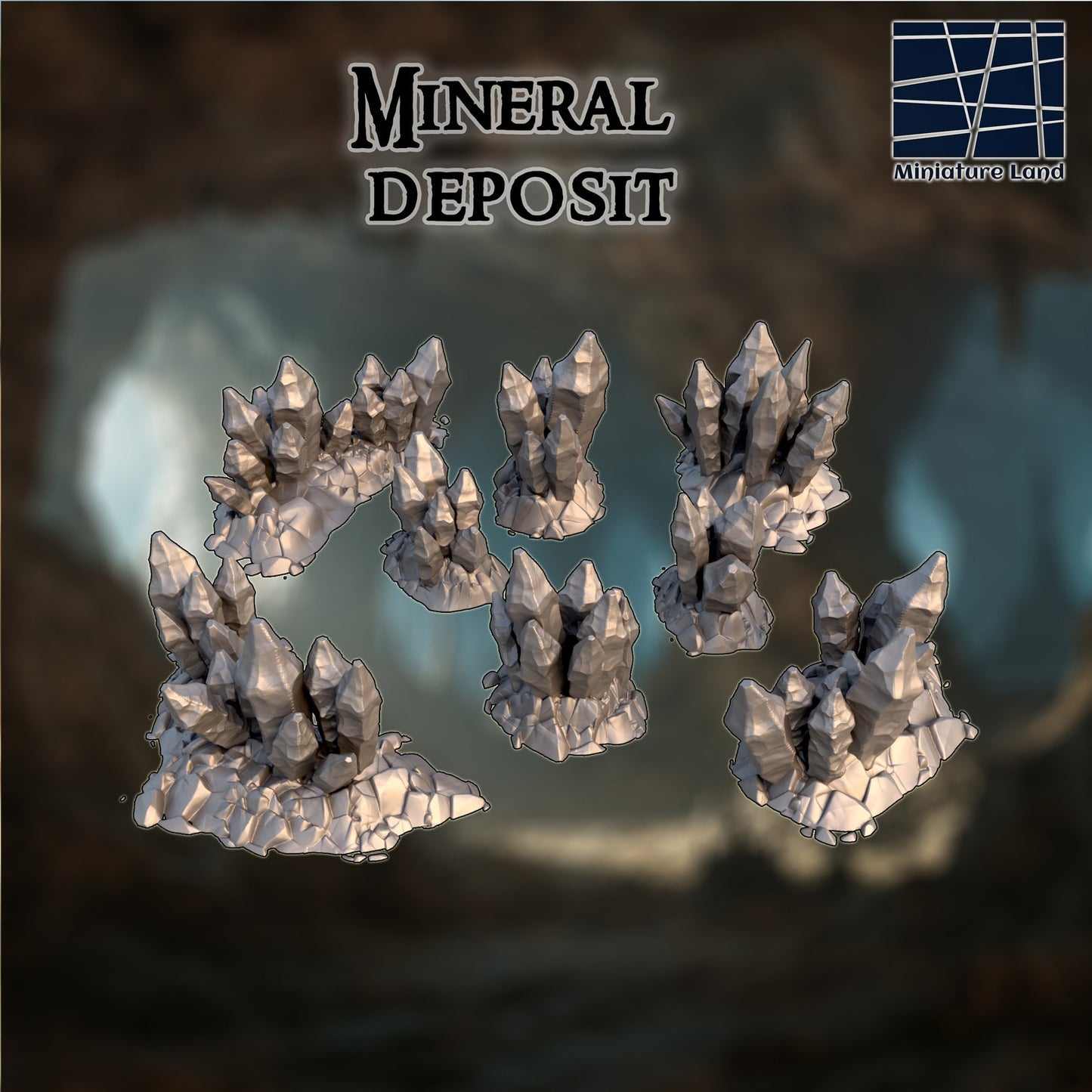 Mineral Deposit Crystal Cave DND Terrain Set 28mm