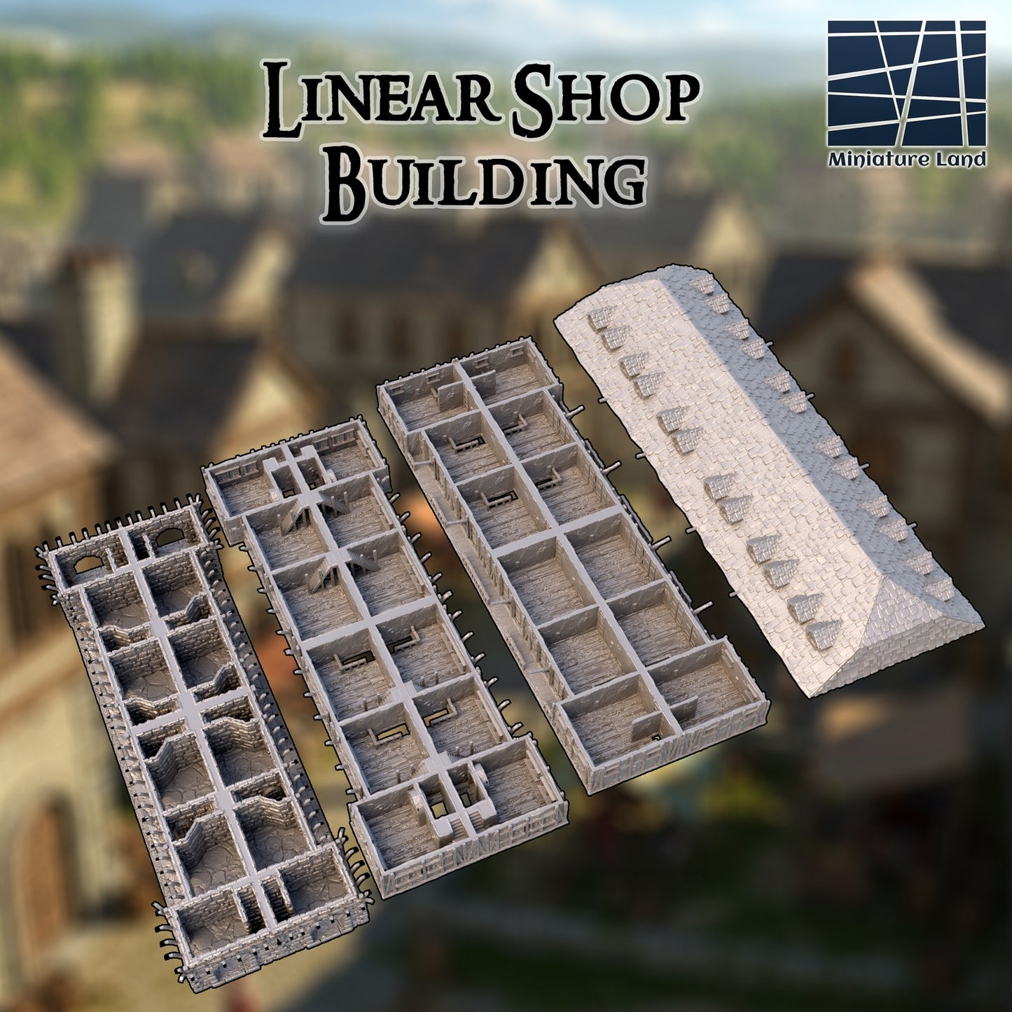 Medieval Linear Shop Building DND Terrain