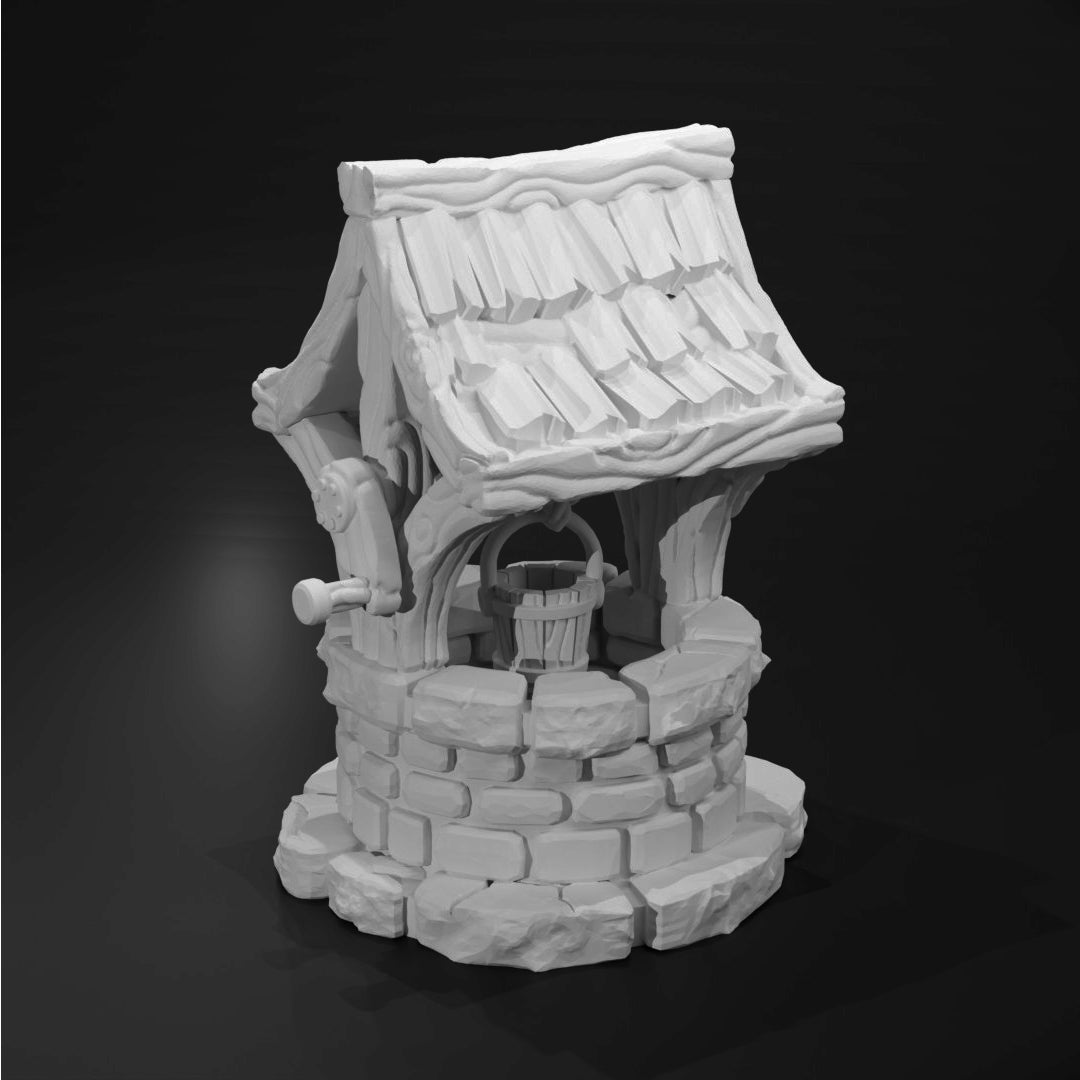 Medieval Village Water Well DND Fantasy Terrain