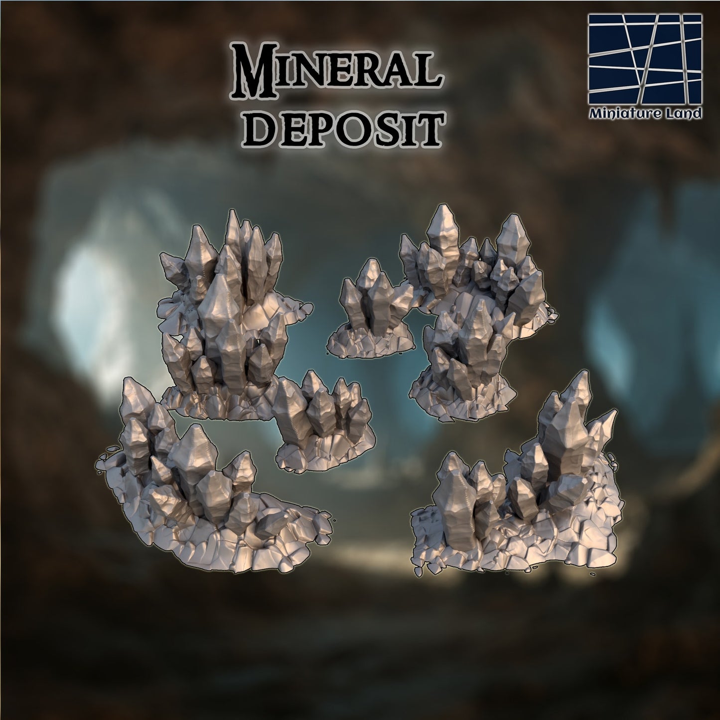Mineral Deposit Crystal Cave DND Terrain Set 28mm
