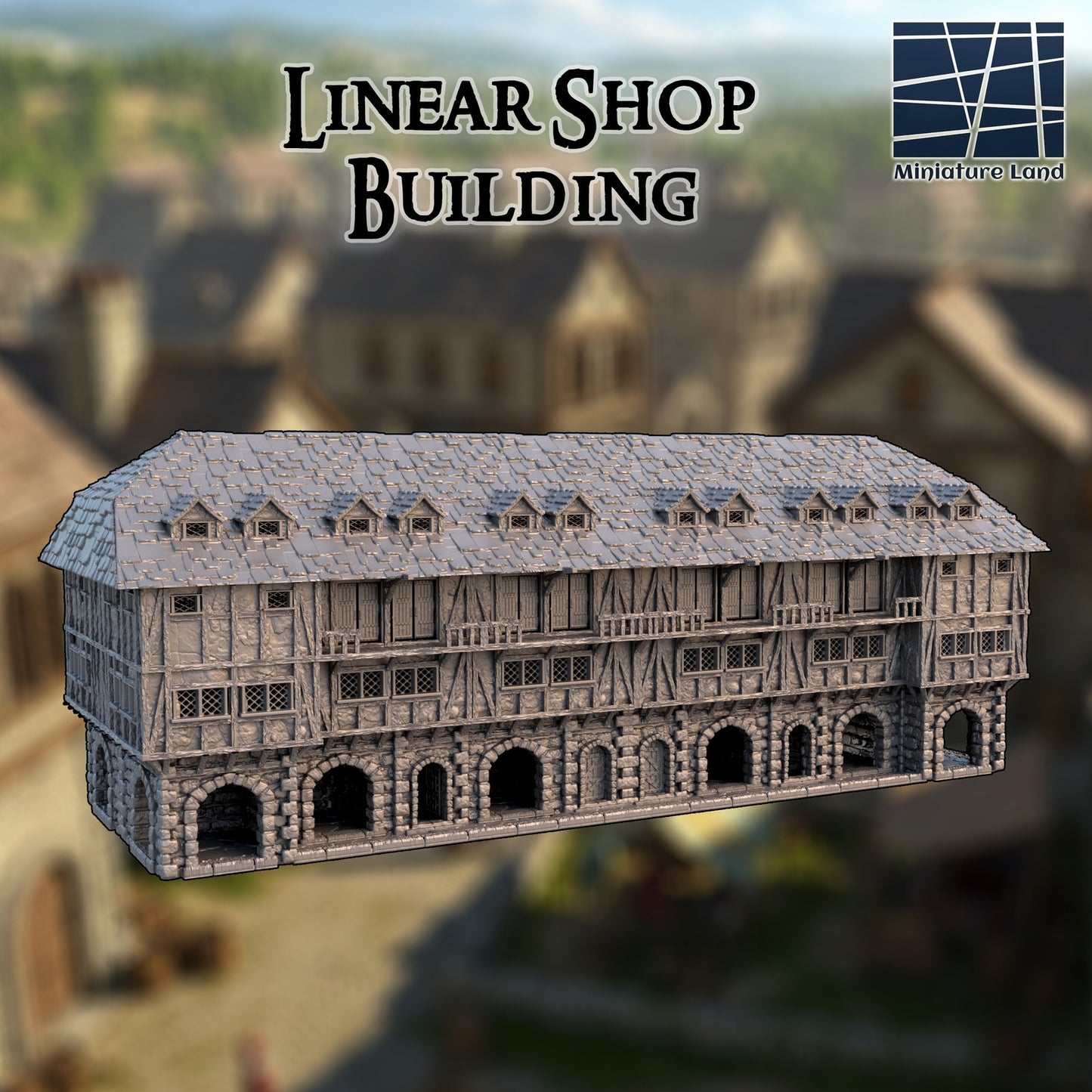Medieval Linear Shop Building DND Terrain